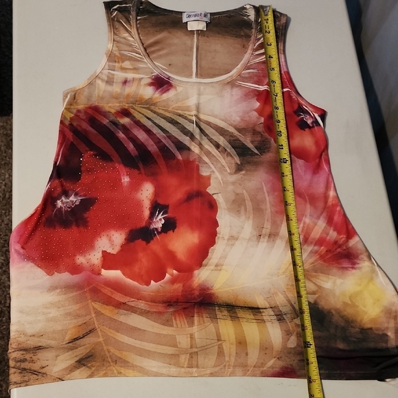 Georgia Rylie Cream, Pink And Red Graphic Relaxed Tank Top - Picture 4 of 7